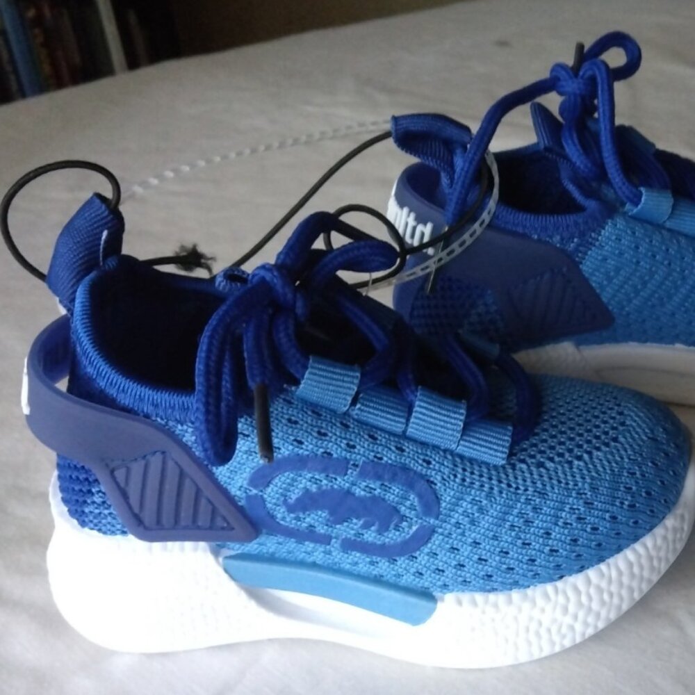 New Ecko Unlimited Kids Blue/White Running Lace up Shoes Size 5 Kids